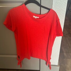 Texture & Thread Modern Side-Tie Top in Bright Poppy